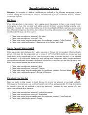 What Is The Unconditioned Stimulus 6 What Is The Unconditioned Response 7 What Course Hero