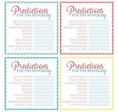 Free Printable Baby Shower Prediction Cards Party Delights Blog Baby Shower Prediction Cards Printable Baby Shower Cards Baby Shower Printables