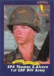 Thomas Alcorn trading card (Desert Storm, SP4 1st Cav Div Army) 1991 Yellow  Ribbon #60 at Amazon's Entertainment Collectibles Store