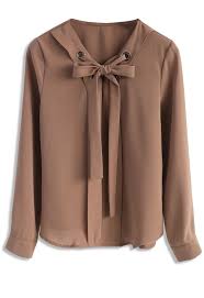 Savvy Bowknot Top In Tan New Arrivals Retro Indie And Unique Fashion Clothes Tops Loose Fitting Tops