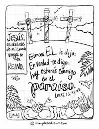 All rights belong to their respective owners. Come Luke 23 42 43 Bible Coloring Page English Spanish