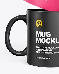 Two Matte Mugs Mockup In Cup Bowl Mockups On Yellow Images Object Mockups