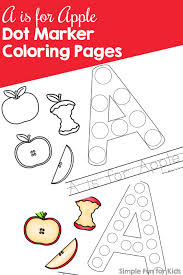 Christmas ornament copic marker tutorial + free coloring page. A Is For Apple Dot Marker Coloring Pages Day 1 Of Apple Printables Simple Fun For Kids