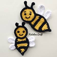 Bee Appliques Free And Easy Crochet Patterns Crochet Elephant Crochet Elephant Pattern Crochet Bee