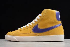 The nike blazer's most notable attribute is its bold swoosh branding across the side of the shoe. 2020 Nike Blazer Mid Retro Og Swoosh Yellow Purple Suede Hz8238 700 For Sale Sepsport