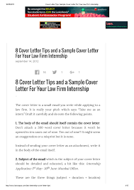It is really your pitch which says take me as an intern draft it carefully and 2. Cover Letter Tips Sample Cover Letter For Your Law Firm Internship Studocu