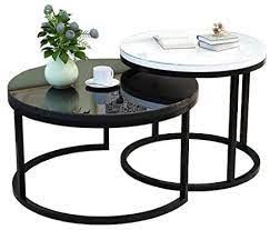 From sleek, ultra modern design to subtle, contemporary styling, eurway.com is your source for modern cocktail tables. Modern Round Nesting Coffee Tables For Home And Office Living Rooms Lobby Reception Tempered Glass Metal Frame Small White Large Black Buy Online At Best Price In Uae Amazon Ae