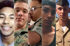 2020: #Sailor and #Marines Killed in Training Accident Off Calif. (L-R)  Christopher Gnem, Evan Bath, Wesley Rodd, Cesar Villanueva, Chase  Sweetwood. Sleep well…..
