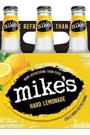 An updated logo with an arch warp applied to the text and with highlights. Mike S Hard Lemonade Drizly
