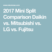 2017 Mini Split Comparison Daikin Vs Mitsubishi Vs Lg Vs