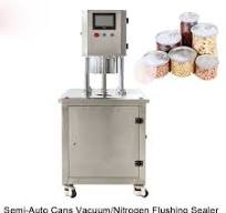 Semi Auto Tuna Cans Vacuum Nitrogen Flushing Sealer Cans Seaming Machine