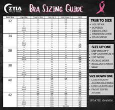 Zyia Active Sports Bra Size Chart In 2021 Bra Size Charts Sports Bra Sizing Bra