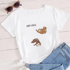 Compre Chip N Dale Disney T Shirt Women Kawaii Cartoon Clothes Summer 2021 Women S Clothing Ulzzang Fashion Cute T Shirts For Girls Barato Frete Gratis Avaliacoes Reais Com Fotos Joom