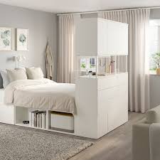 Platsa White Fonnes Bed With 6 Doors 12 Drawers Ikea In 2020 Bed Frame Bed Frame With Storage Bed Slats