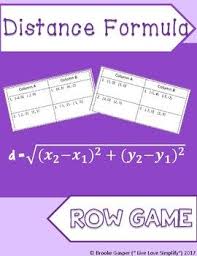 Distance Formula Anyone Awesome Row Game Partner Activity My Students Love These Distance Formula Middle School Math Resources Middle School Math