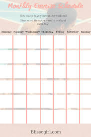 Download This Free Monthly Exercise Schedule And Organize