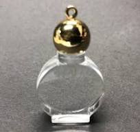 37X23MM Cry-Gold Cap Perfume Bottle Acrylic Drop (6 pieces)