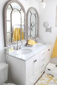 Bathroom vanity makeover bathroom sconces bathroom sink vanity bathroom lighting bathroom ideas bathroom organization master bathrooms remodel bathroom bathroom cabinets. Remodelaholic Updated Bathroom Single Sink Vanity To Double Sink