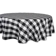 Black And White Checkered Tablecloth Walmart Design Imports Classic Round Buffalo Check Kitchen Tablecloth 70 Inch X 70 Inch 100 Cotton Multiple Colors Black Buffalo Check Tablecloth Round Tablecloth Black Table