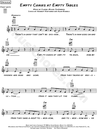 We did not find results for: Empty Chairs At Empty Tables From Les Miserables Sheet Music Leadsheet In A Minor Transposable Download Print Sku Mn0116203