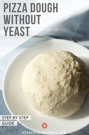 Pizza Dough Without Yeast In 2020 No Yeast Pizza Dough Homemade Pizza Crust Easy Homemade Pizza