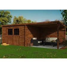 abri de jardin bois traite toit plat avec auvent eden 18 31 m ep 28 mm dimension du colis l 330 x l 118 x h 60 cm gamm vert