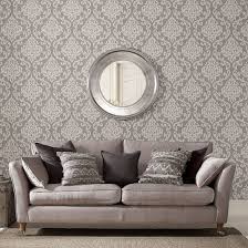 Indian Ink Damask Grey Mist Wallpaper Damask Wallpaper Burke Decor Grey Wallpaper