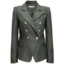 Black Blazer With Gold Buttons Slideshow Goldie Khaki Green Celeb Style Gold Button Blazer 109 Liked On Polyvore Featuring Outerwear Jackets Khaki Blazer Khaki Green Green Khaki Jacket
