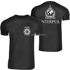 Interpol est une organisation internationale intergouvernementale qui compte cent soixante seize pays membres. Interpol Logo Manner T Shirt Internationalen Polizei T Hemd Neuheit Mann Baumwolle Kurzarm Tees Tops Tee Top Police T Shirtmen T Shirt Aliexpress