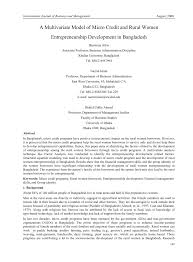 Check spelling or type a new query. Pdf A Multivariate Model Of Micro Credit And Rural Women Entrepreneurship Development In Bangladesh
