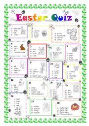 The easy game includes 12 easter trivia quiz questions and the answers sheet on page 2 (answers in bold). Easter Quiz Esl Worksheet By Maralves