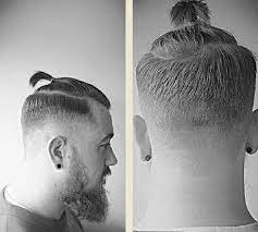 3 Best Hairstyle Combinations To Compliment The Fade Hairstyle Man Bun Hairstyles Faded Hair Short Ponytail