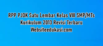 Rpp Pjok 1 Lembar Kelas 8 K13 Revisi 2020 2021 Lengkap Websiteedukasi Com
