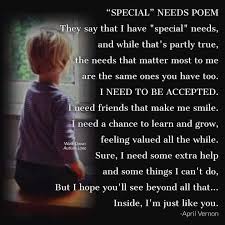 Special Needs Poem April Vernon Special Needs Quotes Awareness Quotes Disability Awareness Quotes