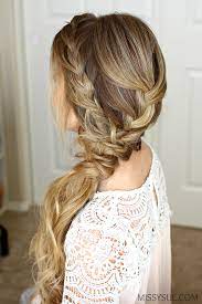 Braided Side Swept Prom Hairstyle Nedime Saci Kolay Sac Modelleri Uzun Sac