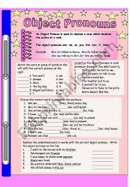 Simple Object Pronoun Worksheet With Brief Explanation Examples And 4 Different Types Of Exercises The Sheet Is Ful Object Pronouns Pronoun Examples Pronoun
