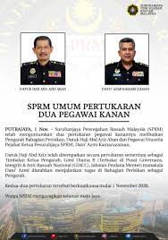 Ketua pesuruhjaya suruhanjaya pencegahan rasuah malaysia (sprm), datuk seri azam baki mewakili seluruh warga sprm mengucapkan salam takziah buat ahli keluarga bekas pengarah latihan badan pencegah rasuah (bpr), allahyarham haji abdullah hanafiah, 92. Sprm