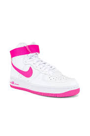 Find something memorable, join a community doing good. Nike Leather Women S Air Force 1 Hi Sneaker In White Hot Pink Pink Lyst