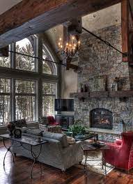 50 Sensational Stone Fireplaces To Warm Your Senses Rustikales Wohnzimmer Wohnzimmer Design Rustikale Kamine