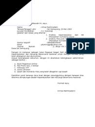 Contoh Surat Lamaran Kerja Honorer Bkkbn Kumpulan Contoh Surat