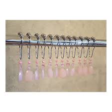 Decorative Shower Curtain Hooks Pink With Butterfly Bead Set Of 12 Shower Curtain Decor Shower Curtain Hooks Beaded Curtains