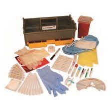 Assess the need for sample dispose of contaminated materials/supplies in designated containers. Student Phlebotomy Supply Kit