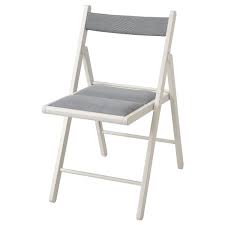The chair can be folded, which saves storage space. Terje Folding Chair White Knisa Light Gray Ikea