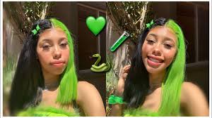 31 ideas for black hair with highlights. Split Dying My Hair Black Neon Green Youtube