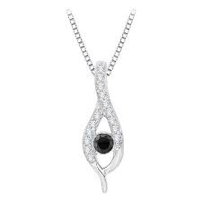center black and white diamond fashion pendant with chain in 10k white gold 1 8 cttw diamondpendant diamond pendant diamond fashion colored diamonds
