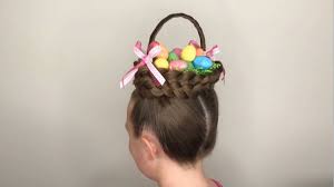 Looking to accessorize your brunch hairstyle without dropping some dough on an actual accessory? Easter Inspired Hairstyle Youtube Easter Hairstyles Crazy Hair Day Girls Egg For Hair