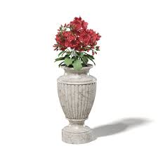 Vases are often decorated, and they are often used to hold cut flowers. Stone Vase With Flowers 3d Model