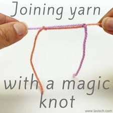 I'm just using some cheapo yarn that i've had for a while. Tutorial Joining Yarn With A Magic Knot La Visch Designs