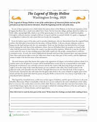 The Legend Of Sleepy Hollow Worksheet Education Com