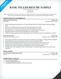 sample resumes bank teller mryn ism